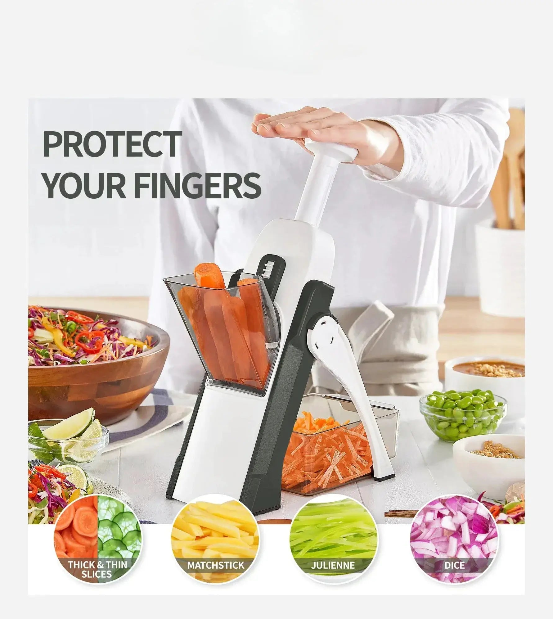 Safe Five In One Manual Vegetable Chopper Slicer D479 - OurLum.com