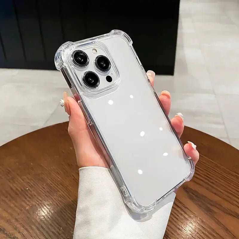 Air-Bag Shockproof Silicone Transparant Case For iPhone 18 17 16 15 Plus 11 12 13 14 Pro Max Mini X XR 7 8 Plus Clear Back Cover