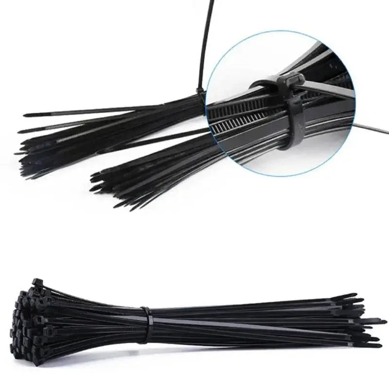100 Pieces Black Red 4x200mm Cable Ties Fastening Rings - OurLum.com