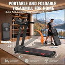 Compact Foldable Home Walking Treadmill With Heart Rate Monitor