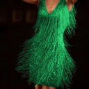 Fringed Sleeveless Pencil Midi Dress