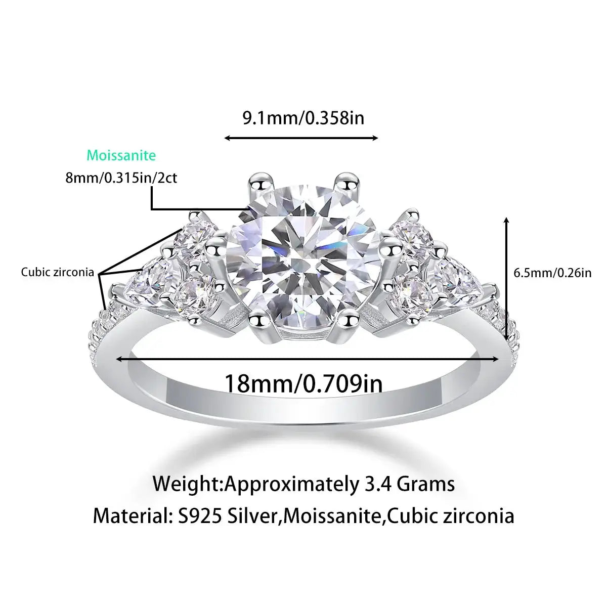 Elegant Gold Plated Moissanite Ring — product image 3