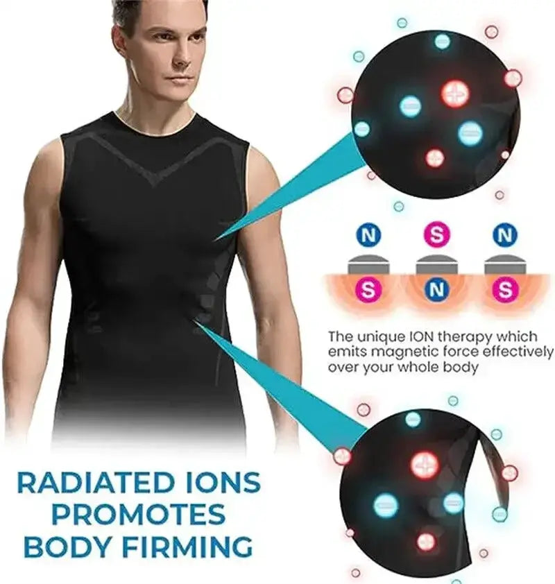 Mens Ionic Shaping Vest Ice Silk Slimming Body Shaper