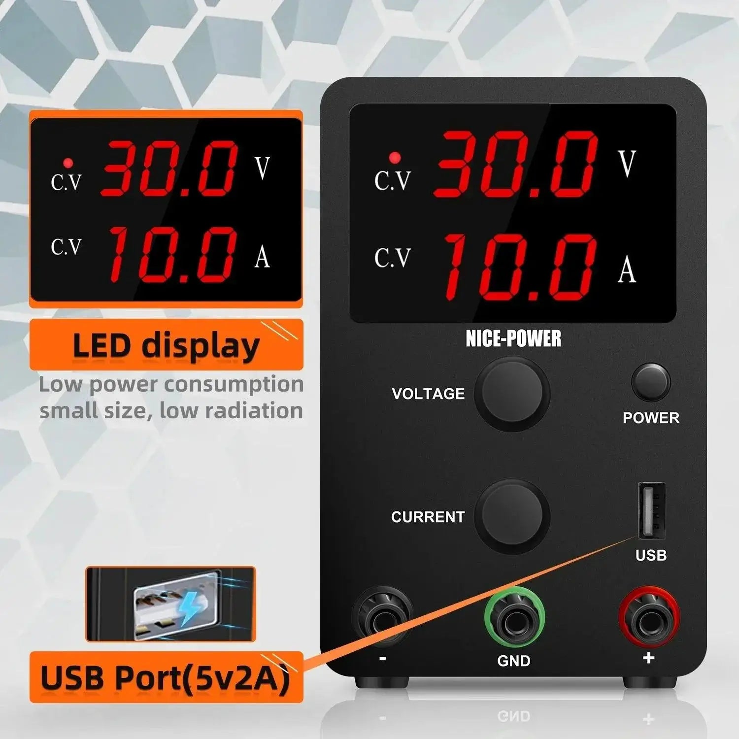 Adjustable Lab Power Supply High Efficiency Precision Control