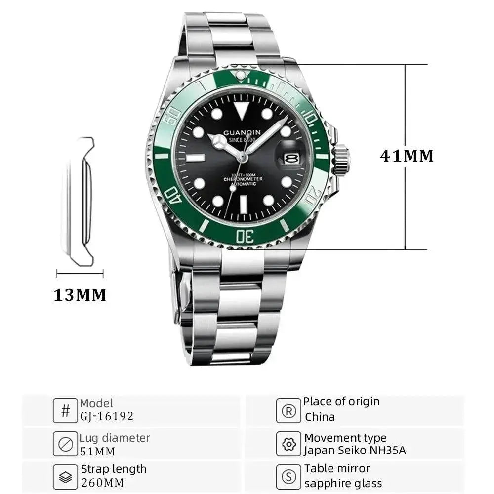 Guanqin Luxury Military Automatic Watch Precision Elegance