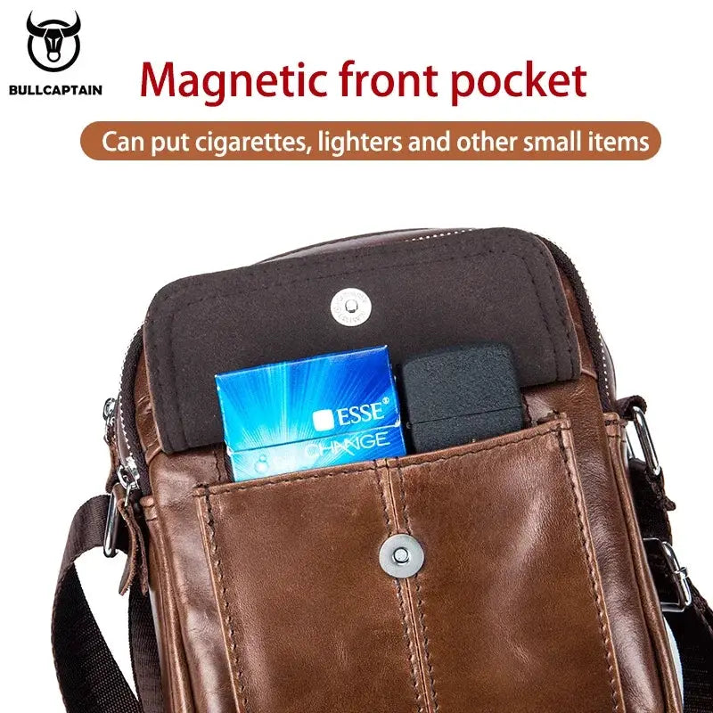 Bullcaptain Casual Mens Shoulder Bags High Quality Leather