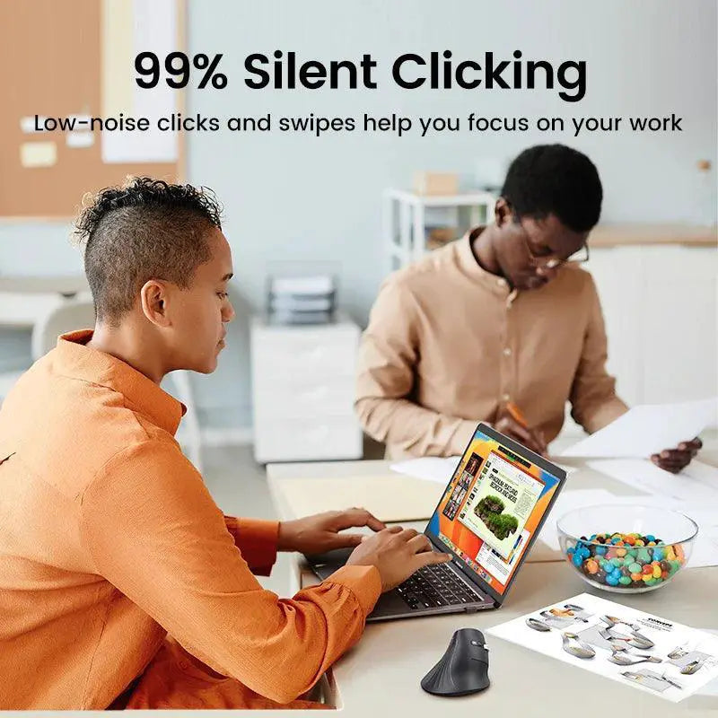 Vertical Wireless Bluetooth Ergonomic Mouse Mute Buttons