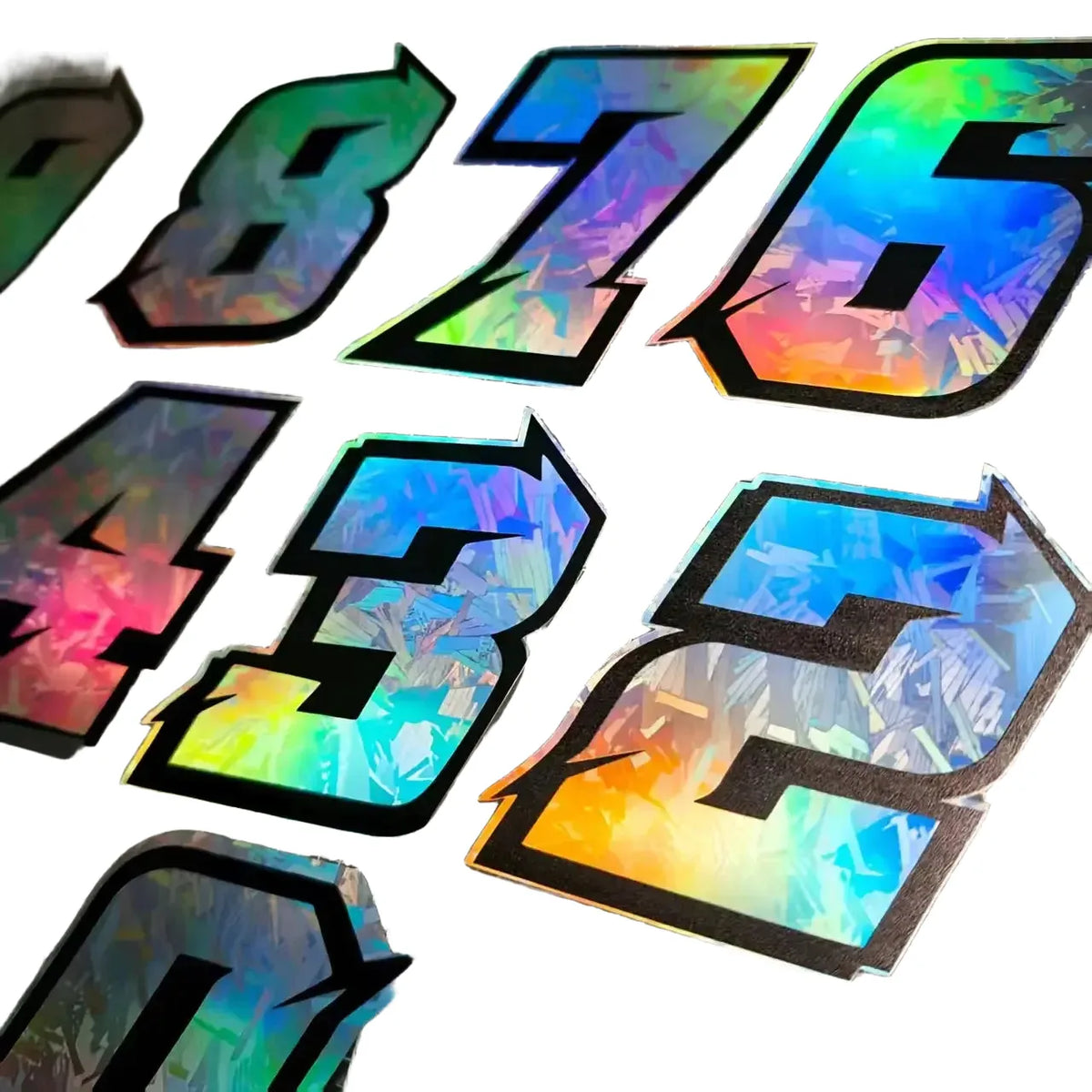 Motorcycle Racing Number Stickers - Iridescent Holographic — product view 1