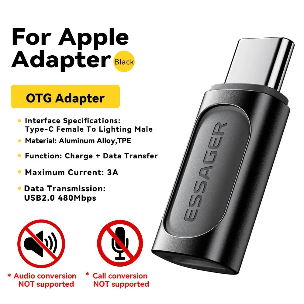 Essager USB C To Lightning Adapter PD 20W Fast Charging OTG USB Type C To Lighting For iPhone 15 14 11 XR Pro Max IOS Converter
