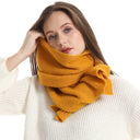 Women's Solid Color Wool Knitted Warm Thickened Scarf Gaiter