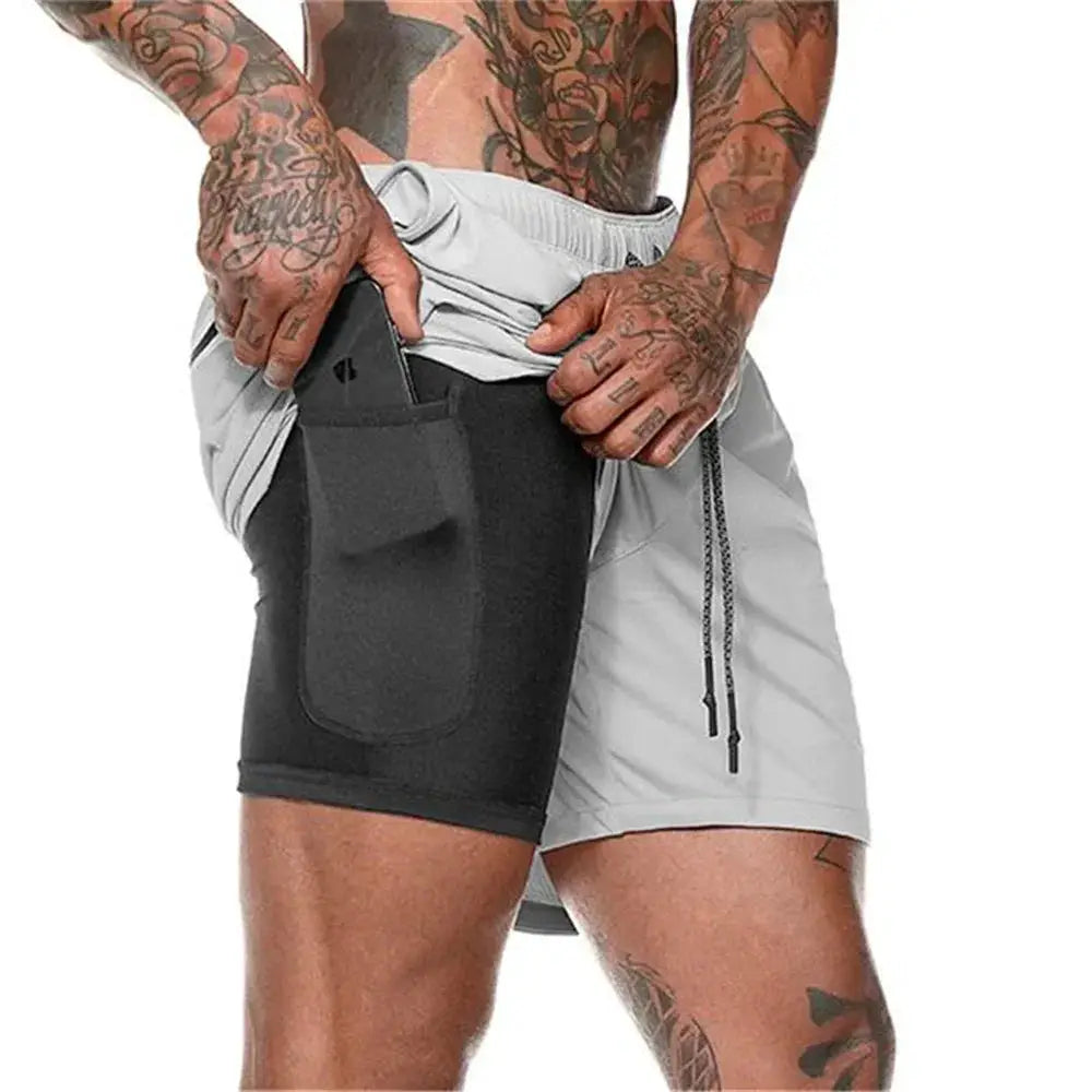 Camo 2-in-1 Quick-Dry Running Shorts for Gym Fitness