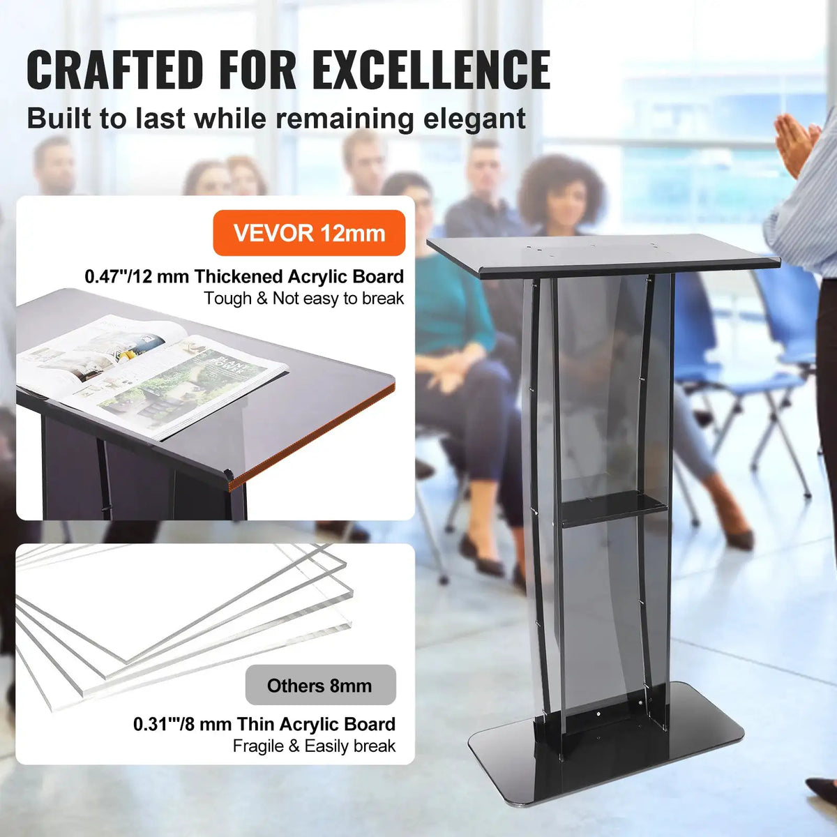 Clear Acrylic Lectern Shelf — product image 4