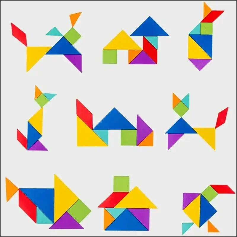 Wooden Magnetic Tangram Puzzle Book For Kids Learning Fun