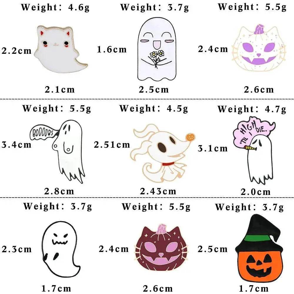 Spooky Ghost Enamel Brooches Cartoon Halloween Pins
