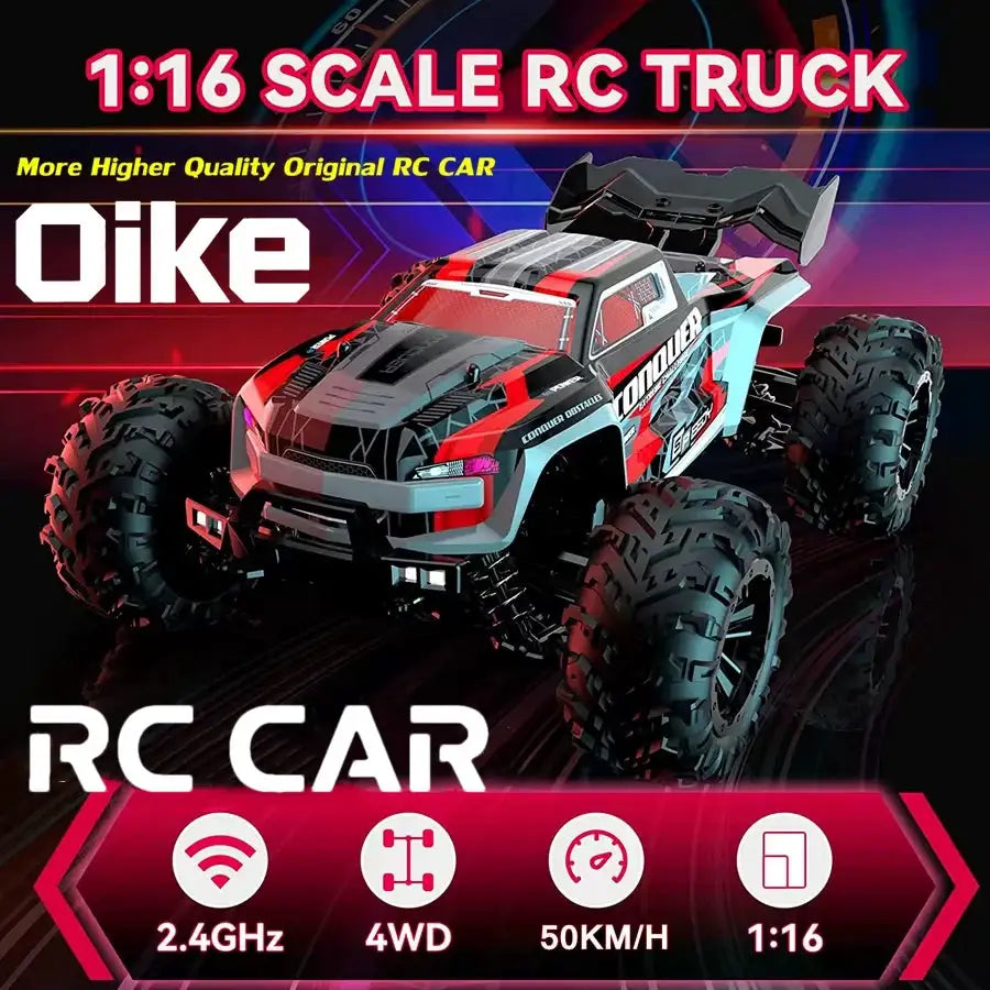 Oike RC Drift Car With LED Light 50KM/H / 80KM/H Brushless 4WD Remote Control Electric High Speed Racing Monster Truck for Adult
