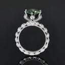 Sterling Silver Silver Round Moissanite Ring