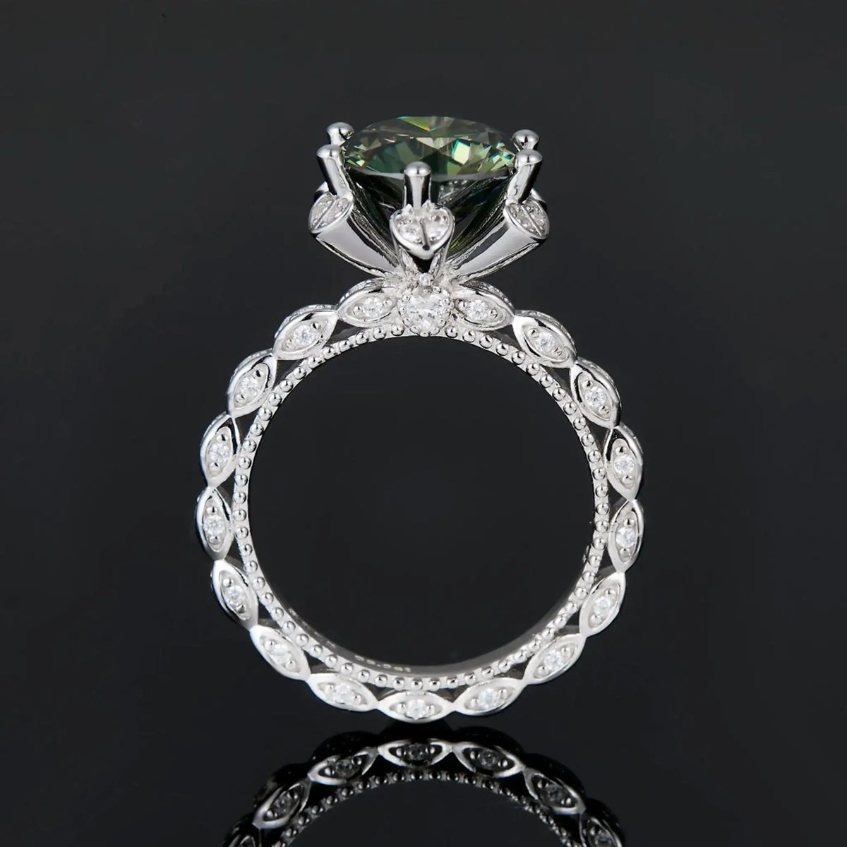 Sterling Silver Silver Round Moissanite Ring — product image 4