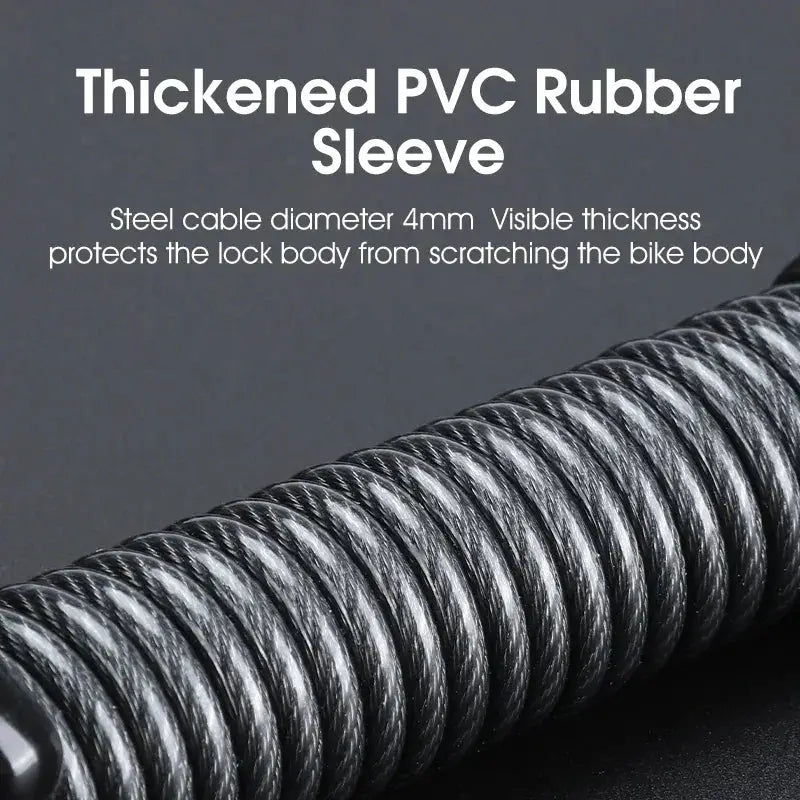 Portable Anti Theft Cable Lock For Helmets And Bikes