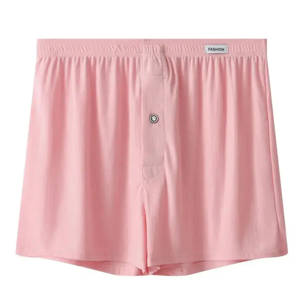 Men Boxer Briefs Underwear Elastic Waist Mid Rise Shorts