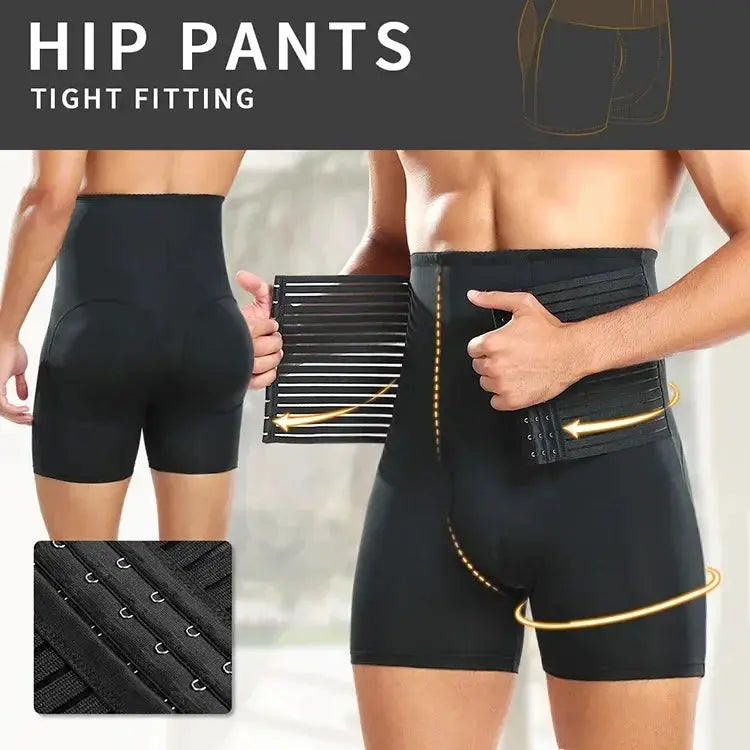 Men Shapewear Control Pants Fitness Waist Trainer Corset
