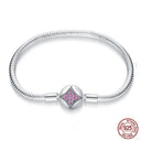 Sterling Silver Snake Chain Heart-shaped