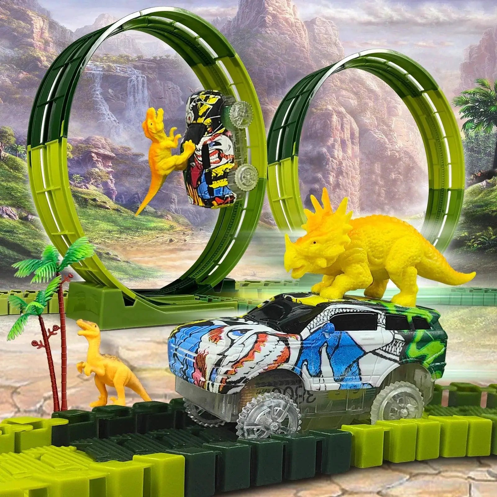 Climbing Dinosaur Track Adventure Playset Flexible Cars