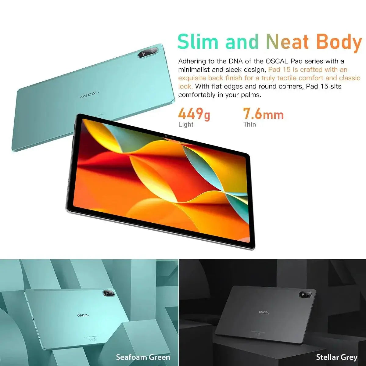 OSCAL Pad 15 Tablet With T606 Octa Core 4G LTE 2K Display
