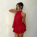 Womens Backless Halter Dress for Parties