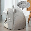 Cozy Cat-Shaped Pet Bed House Plush Breathable Design