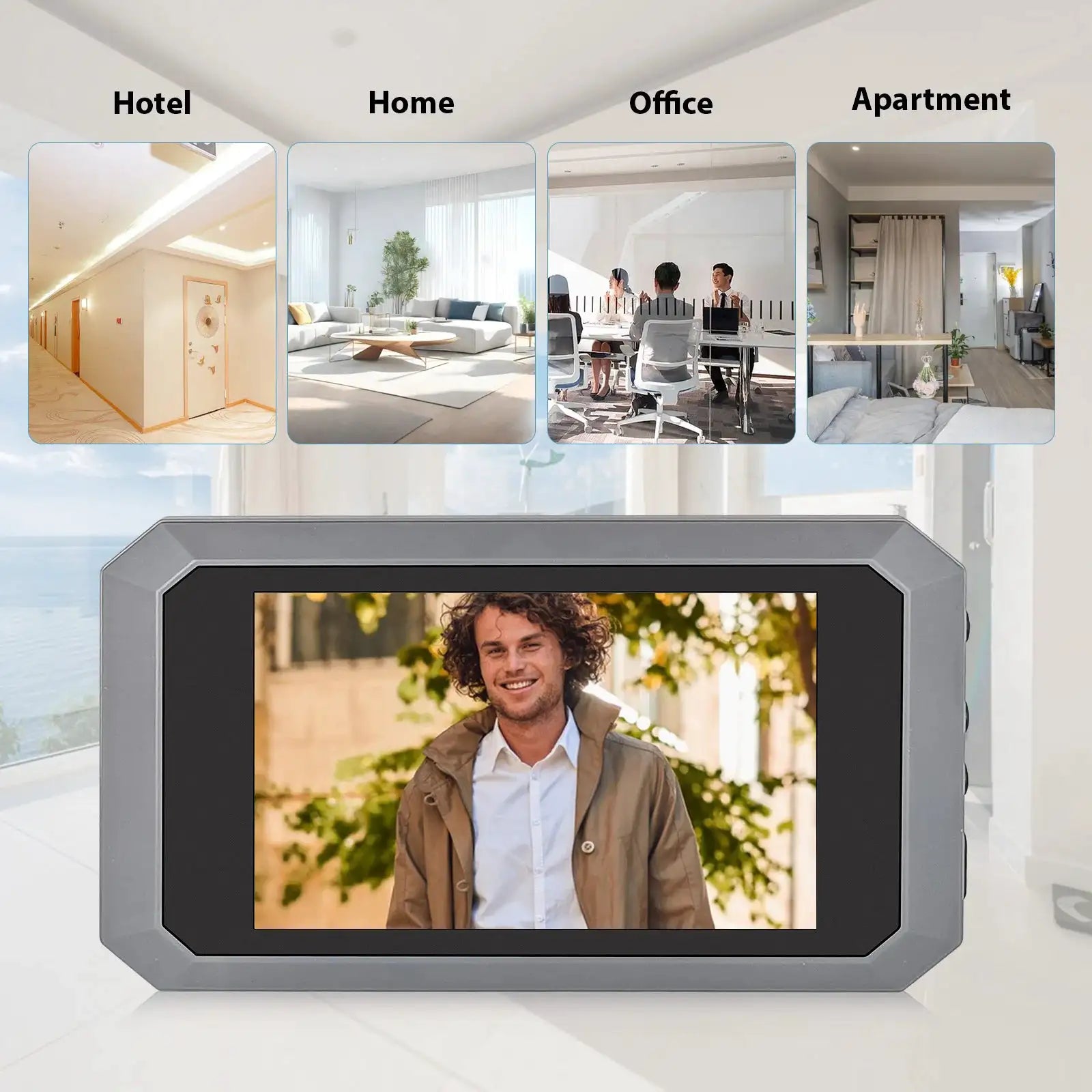 3.97'' LCD Digital Peephole Camera for Apartment Door 1080P 120 Degree Color Infrared Camera Door Monitor Type-C Rechargeable