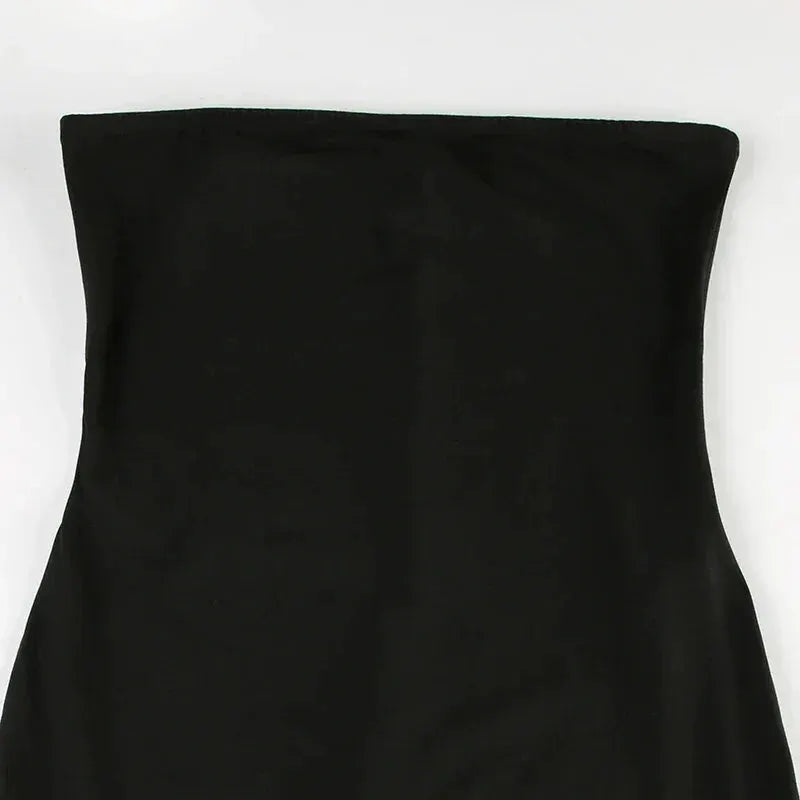 Sweetown Black Strapless Elegant Long Jumpsuits For Women - OurLum.com