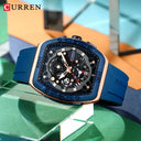 Mens Colorful Multi Functional Tonneau Quartz Watch