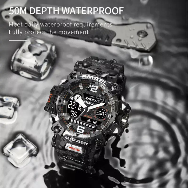 SMAEL Mens Tactical LED Chronograph Watch Outdoor Gear