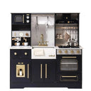 Wooden Kids Play Kitchen With Sink Set