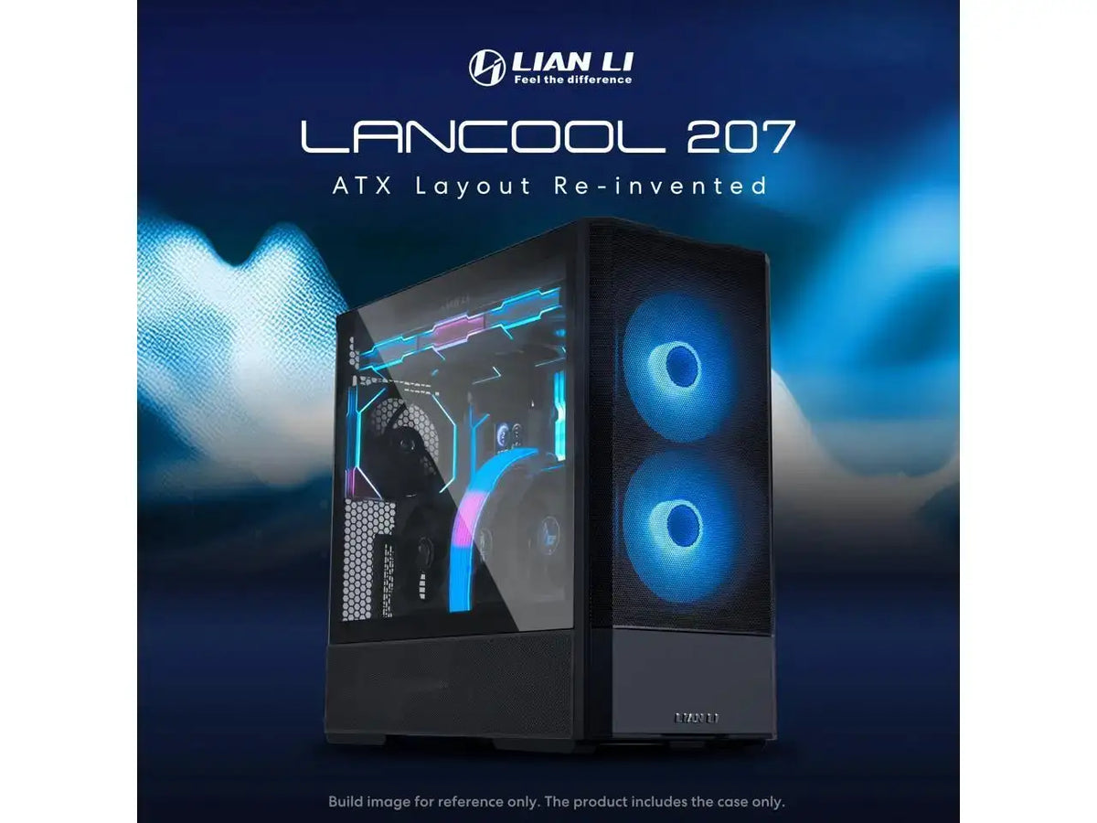 LIAN LI LANCOOL 207 Compact ATX RGB Gaming Computer Case, Tower Chassis w/ 2x140mm  ARGB,2x120mm PWM Fans Pre-Installed, reinventing ATX Layout / Tempered Glass