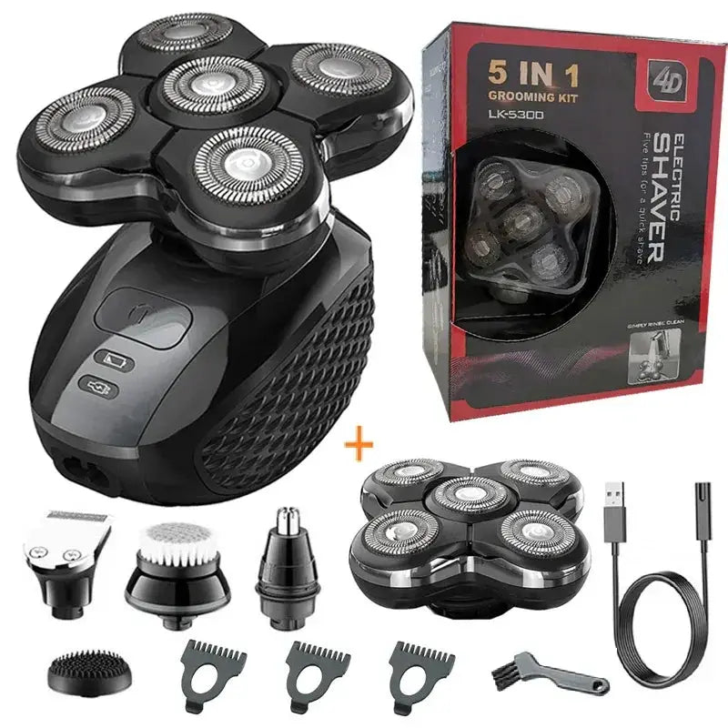 Pro Electric Shaver For Men Wet Dry Head Razor Grooming Kit