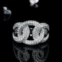 Geometric Moissanite Silver Ring