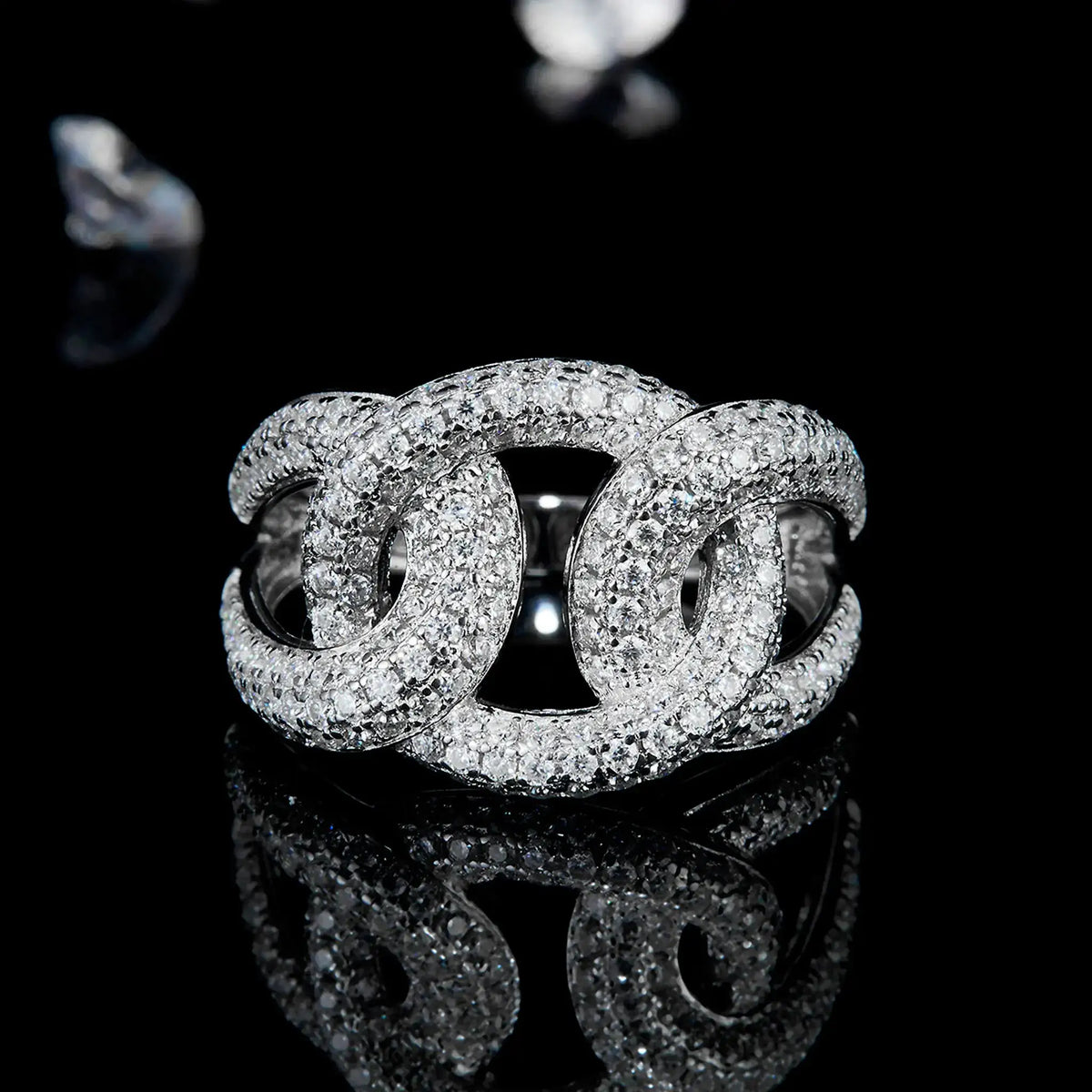 Geometric Moissanite Silver Ring — product image 3