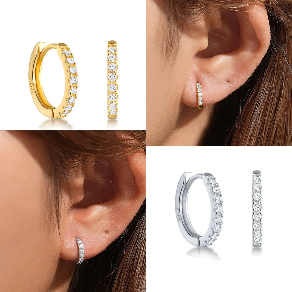 Moissanite Earrings in Sterling Silver Cbtb — product view 5