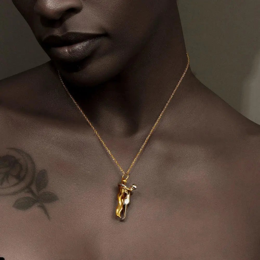E.B.belle Mix Color People Hug Pendants Necklace Gift