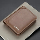 Mens PU Leather Wallet - Zipper Coin Card Holder