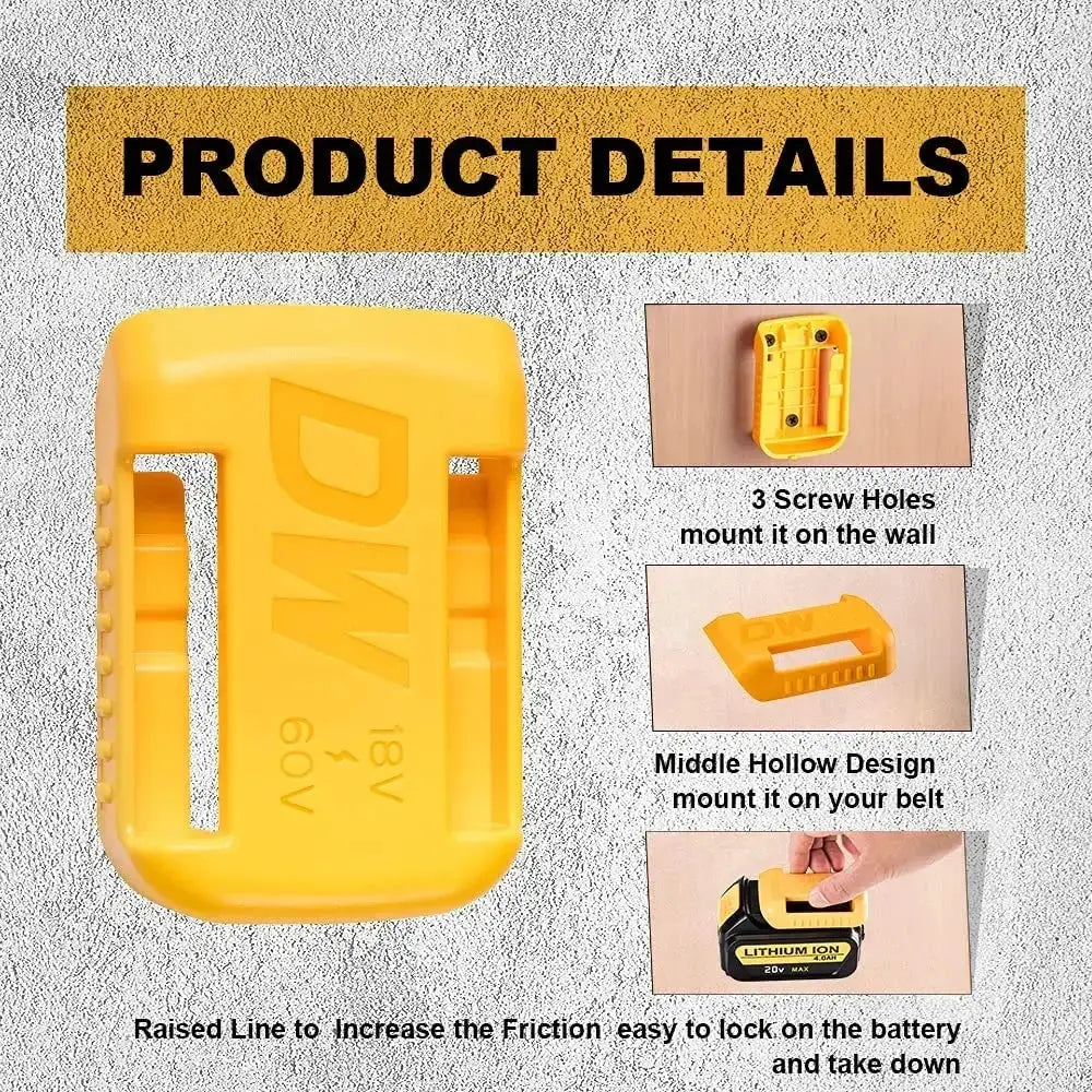 2 5 10Pcs Battery Holder for 18V 20V 60V Yellow Storage