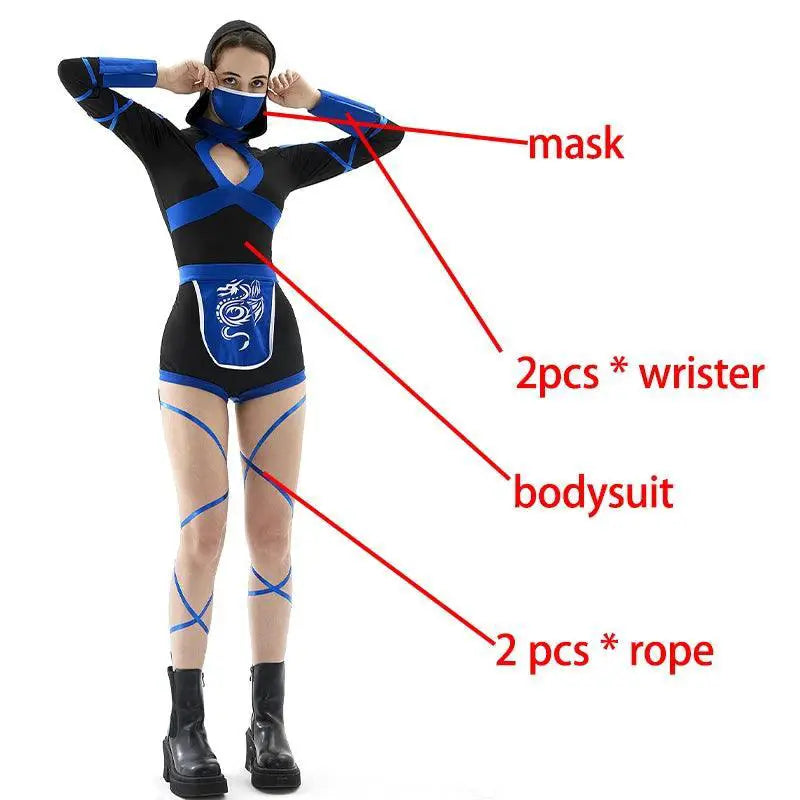 Anime Dragon Ninja Warrior Costume Jumpsuit For Cosplay