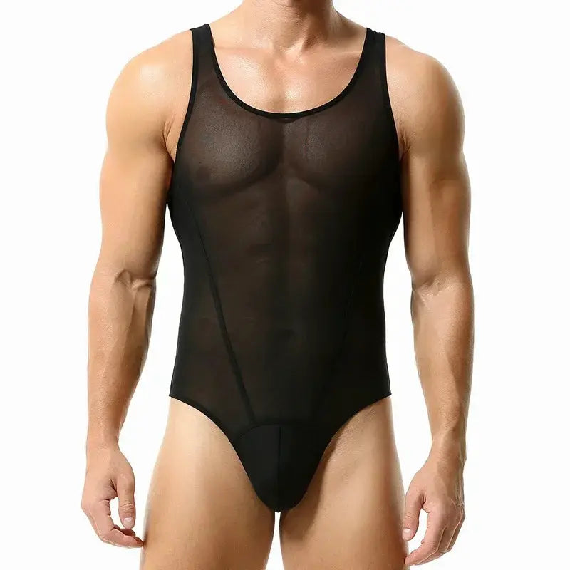 Mens Compression Bodysuit Breathable Shapewear Fit