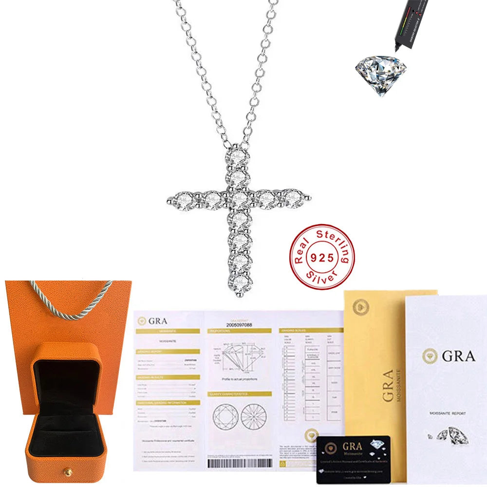 Moissanite Pendant Necklace in Sterling Silver Cbtb — product view 6