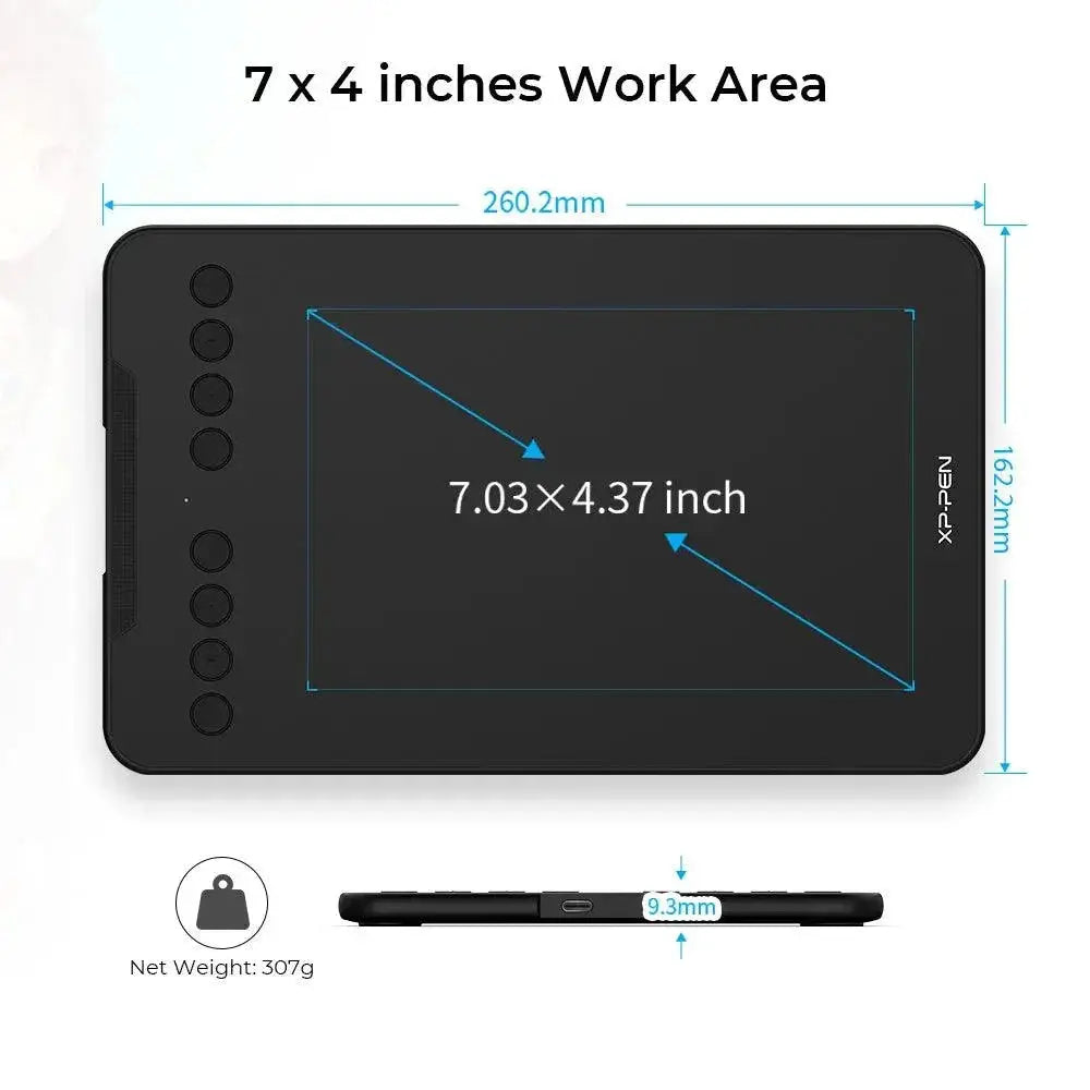Portable XPPen Mini7 Digital Drawing Tablet for Artists