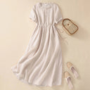 Simple Solid Cotton Commuter Dress