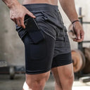Men's Camo 2-in-1 Quick-Dry Training Shorts for Fitness