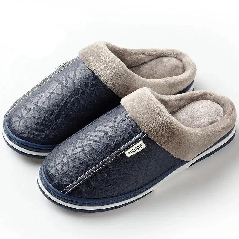 Unisex Warm Fur Slippers Waterproof Indoor House Shoes