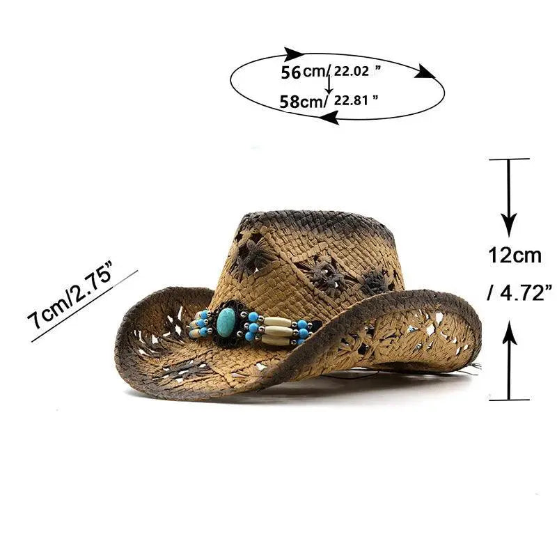 Khaki Lafite Straw Cowboy Hat With Paint Spray Finish